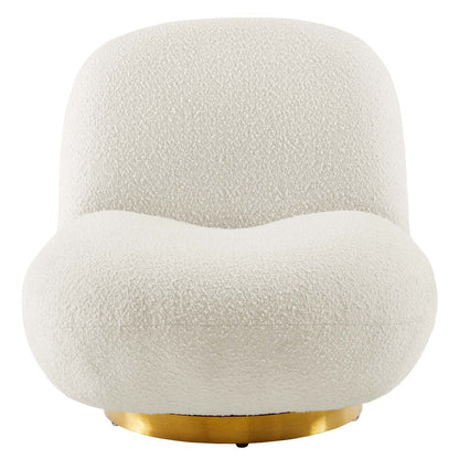 Kindred Boucle Upholstered Upholstered Fabric Swivel Chair by Modway