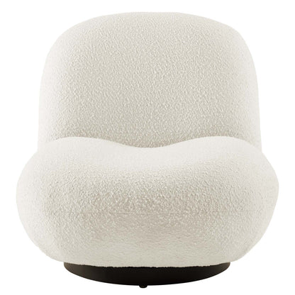 Kindred Boucle Upholstered Upholstered Fabric Swivel Chair by Modway