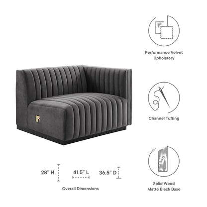 Conjure Channel Tufted Performance Velvet Right-Arm Chair by Modway