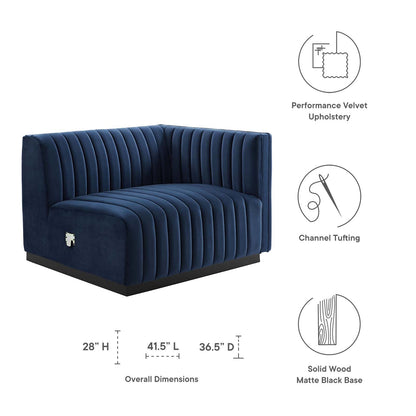 Conjure Channel Tufted Performance Velvet Right-Arm Chair by Modway