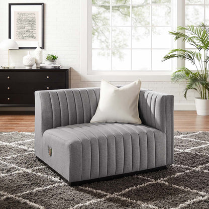Conjure Channel Tufted Upholstered Fabric Right-Arm Chair by Modway