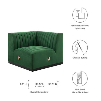 Conjure Channel Tufted Performance Velvet Left Corner Chair by Modway