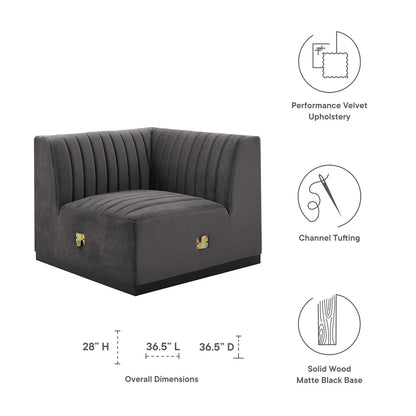 Conjure Channel Tufted Performance Velvet Left Corner Chair by Modway