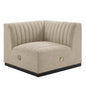 Conjure Channel Tufted Upholstered Fabric Left Corner Chair by Modway