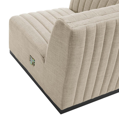 Conjure Channel Tufted Upholstered Fabric Left Corner Chair by Modway
