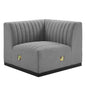 Conjure Channel Tufted Upholstered Fabric Left Corner Chair by Modway