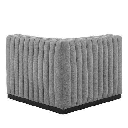 Conjure Channel Tufted Upholstered Fabric Left Corner Chair by Modway