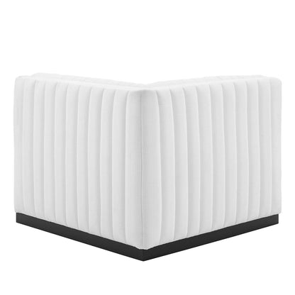 Conjure Channel Tufted Upholstered Fabric Left Corner Chair by Modway