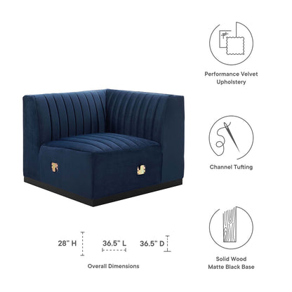 Conjure Channel Tufted Performance Velvet Right Corner Chair by Modway