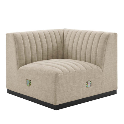 Conjure Channel Tufted Upholstered Fabric Right Corner Chair by Modway