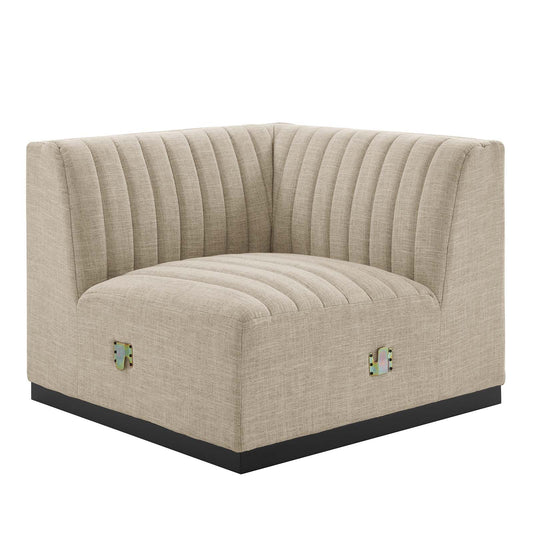 Conjure Channel Tufted Upholstered Fabric Right Corner Chair by Modway