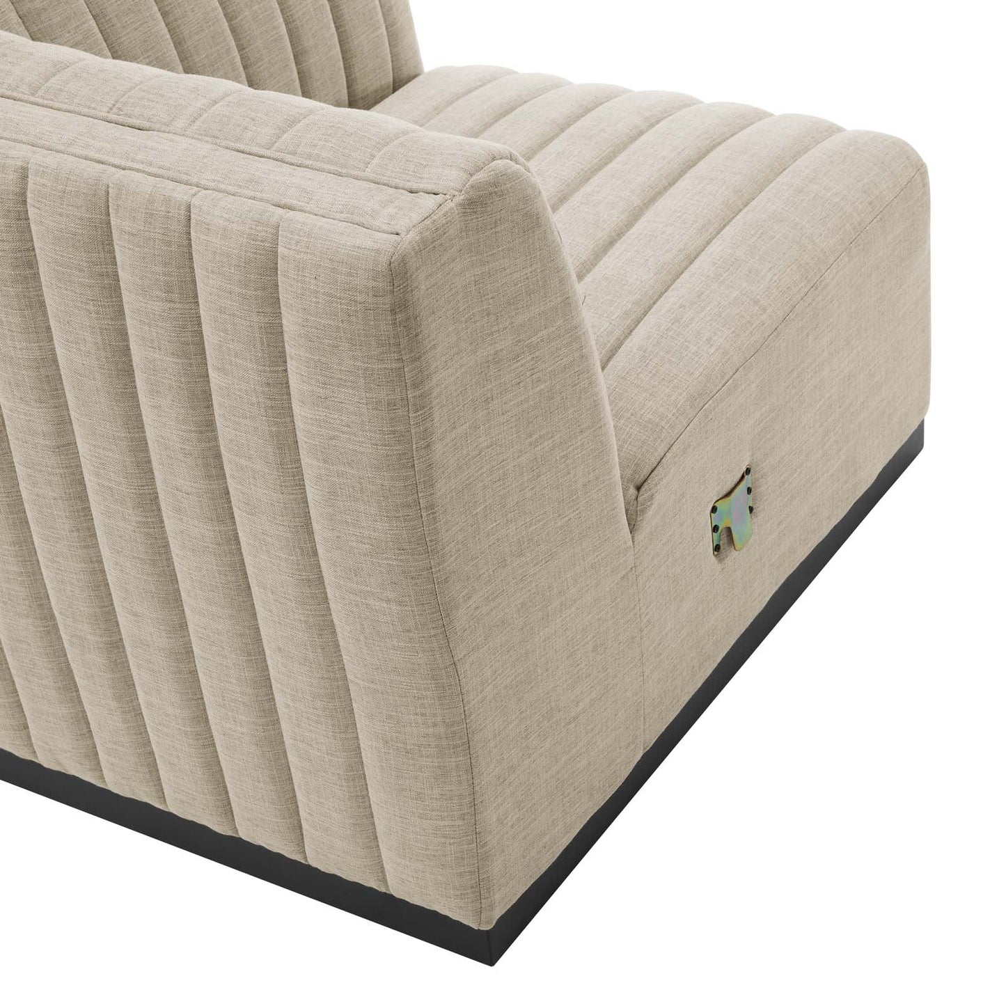 Conjure Channel Tufted Upholstered Fabric Right Corner Chair by Modway