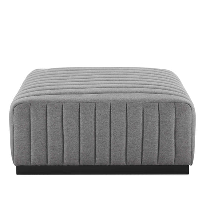 Conjure Channel Tufted Upholstered Fabric Ottoman by Modway