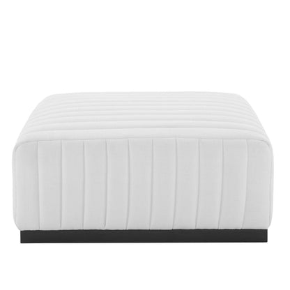 Conjure Channel Tufted Upholstered Fabric Ottoman by Modway