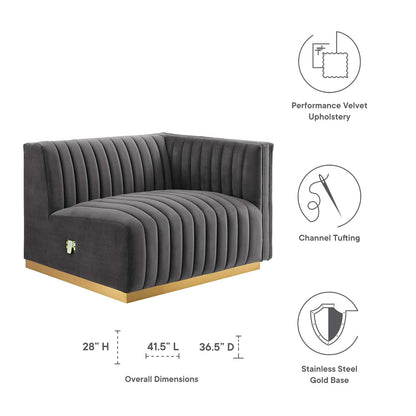 Conjure Channel Tufted Performance Velvet Right-Arm Chair by Modway