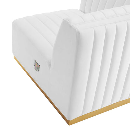 Conjure Channel Tufted Performance Velvet Left Corner Chair by Modway