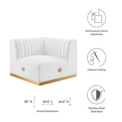 Conjure Channel Tufted Performance Velvet Left Corner Chair by Modway