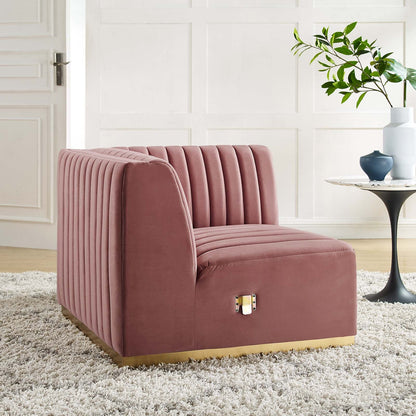 Conjure Channel Tufted Performance Velvet Right Corner Chair by Modway