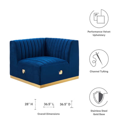 Conjure Channel Tufted Performance Velvet Right Corner Chair by Modway