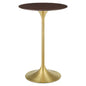 Lippa 28" Round Cherry Walnut Wood Bar Table by Modway