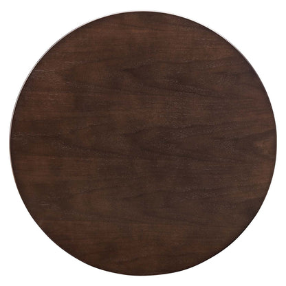 Lippa 28" Round Cherry Walnut Wood Bar Table by Modway