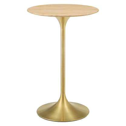 Lippa 28" Round Natural Wood Bar Table by Modway