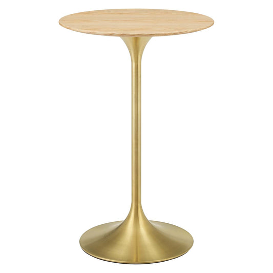 Lippa 28" Round Natural Wood Bar Table by Modway