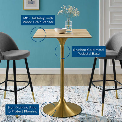 Lippa 28" Square Wood Bar Table by Modway