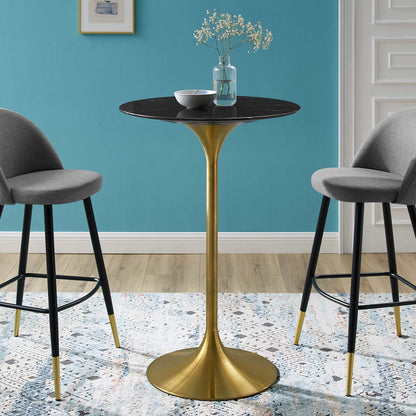 Lippa 28" Round Faux Marble Bar Table by Modway
