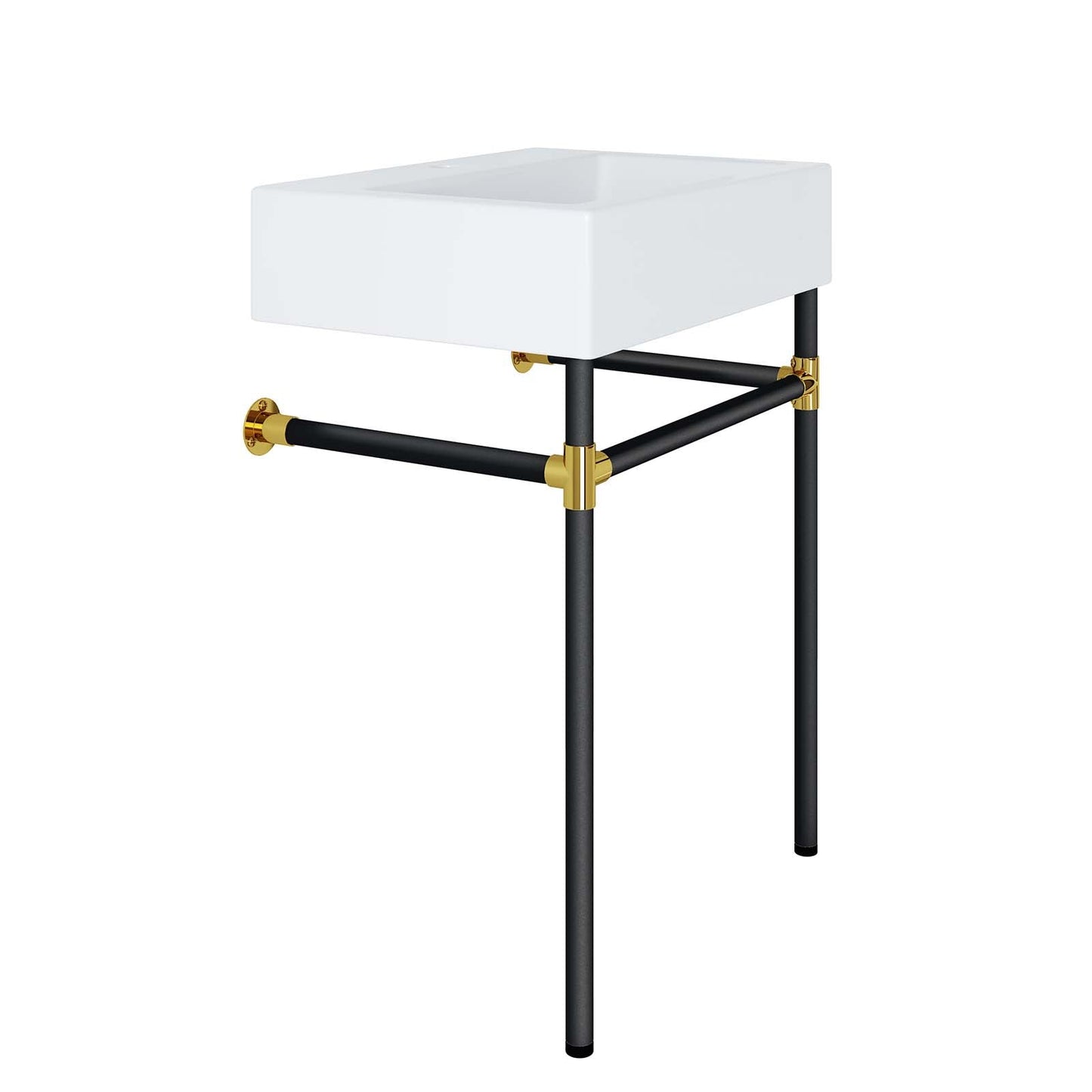 Redeem 24" Wall-Mount Black Stainless Steel Bathroom Vanity by Modway