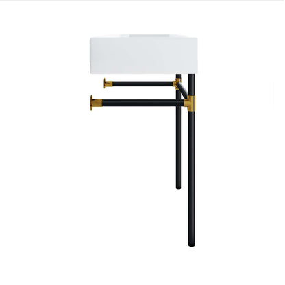 Redeem 24" Wall-Mount Black Stainless Steel Bathroom Vanity by Modway