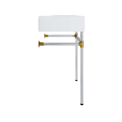Redeem 24" Silver Stainless Steel Wall-Mount Bathroom Vanity by Modway