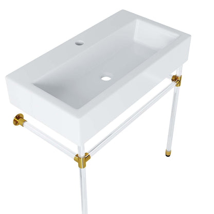 Redeem 32" Acrylic Wall-Mount Bathroom Vanity by Modway