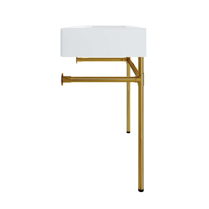 Redeem 32" Wall-Mount Gold Stainless Steel Bathroom Vanity by Modway
