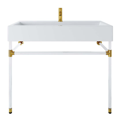 Redeem 40" Acrylic Wall-Mount Bathroom Vanity by Modway