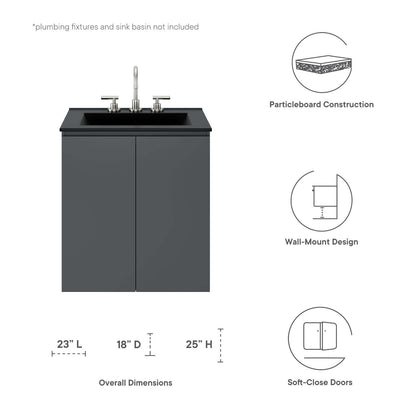 Bryn 24" Wall-Mount Bathroom Vanity (Sink Basin Not Included) by Modway