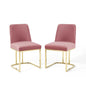 Amplify Sled Base Performance Velvet Dining Chairs Set of 2 by Modway