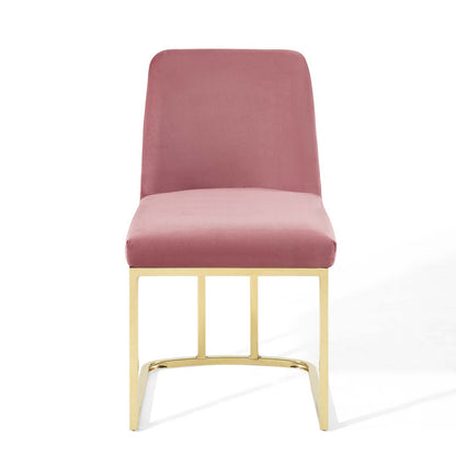 Amplify Sled Base Performance Velvet Dining Chairs Set of 2 by Modway