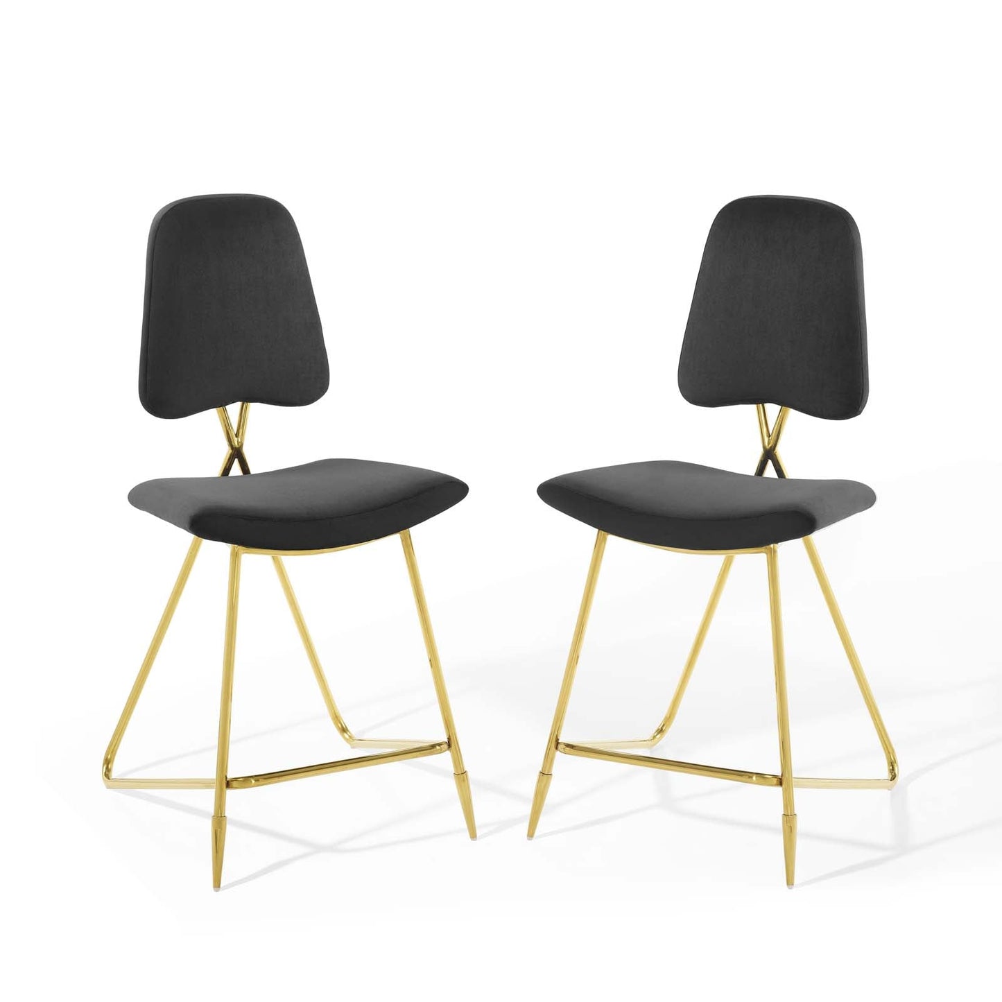 Ponder Performance Velvet Counter Stool Set of 2 by Modway