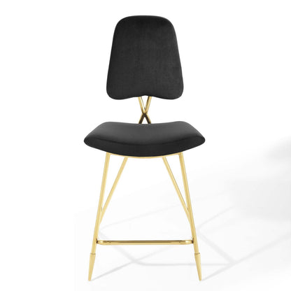 Ponder Performance Velvet Counter Stool Set of 2 by Modway