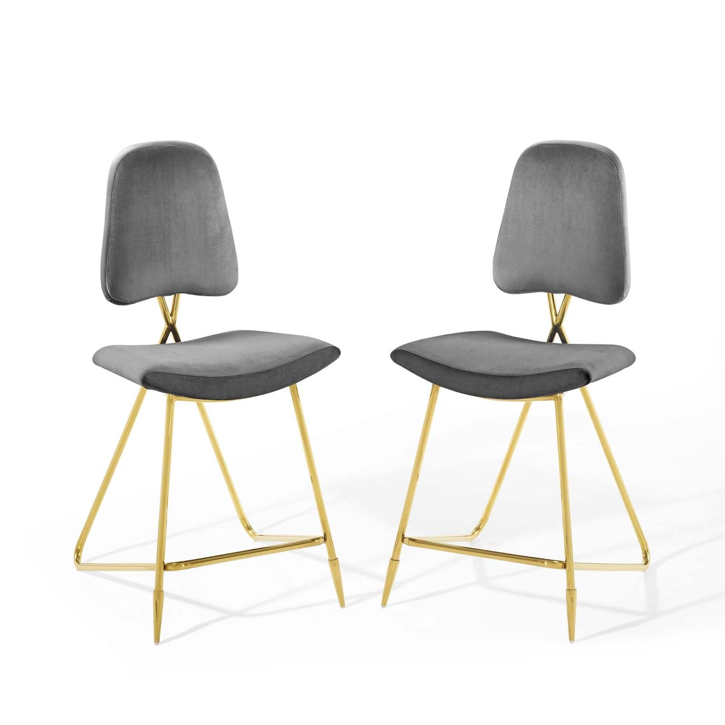 Ponder Performance Velvet Counter Stool Set of 2 by Modway