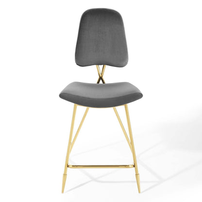 Ponder Performance Velvet Counter Stool Set of 2 by Modway