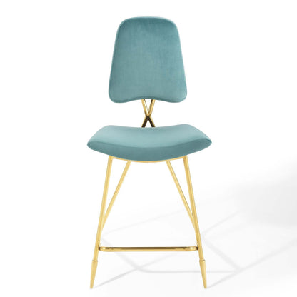 Ponder Performance Velvet Counter Stool Set of 2 by Modway