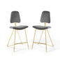 Ponder Performance Velvet Bar Stool Set of 2 by Modway