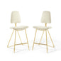 Ponder Performance Velvet Bar Stool Set of 2 by Modway
