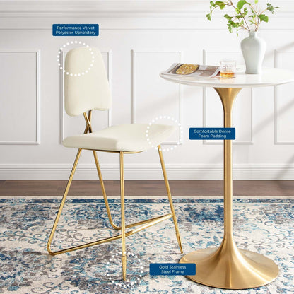 Ponder Performance Velvet Bar Stool Set of 2 by Modway
