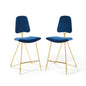 Ponder Performance Velvet Bar Stool Set of 2 by Modway