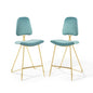 Ponder Performance Velvet Bar Stool Set of 2 by Modway