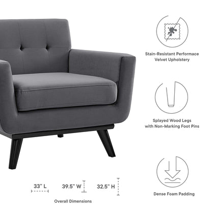 Engage Performance Velvet Armchair by Modway