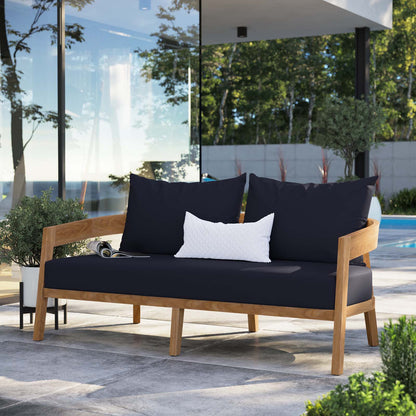 Brisbane Teak Wood Outdoor Patio Loveseat by Modway